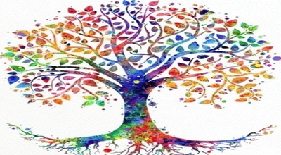 Logotipo de Vacuna tu Árbol: un árbol de colores